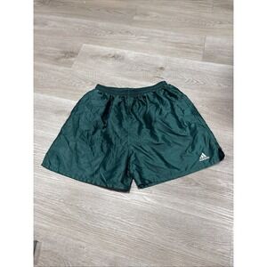 Vintage Y2K Adidas Shorts Men's XL Shiny Satin Green Soccer Genoa II